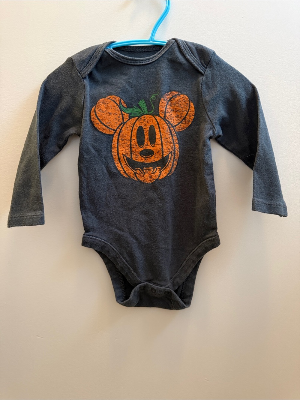 Halloween Disney Mickey Pumpkin Long Sleeve Onesie 6–12 Months Halloween Outfit
